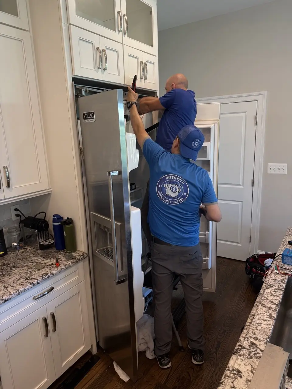 Viking appliance repair project documented by InterTech technicians